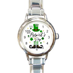 St Patricks Leprechaun Round Italian Charm Watch by Valentinaart