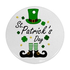 St Patricks Leprechaun Ornament (round) by Valentinaart