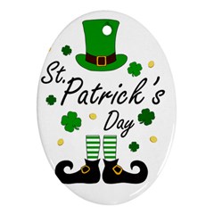 St Patricks Leprechaun Ornament (oval) by Valentinaart