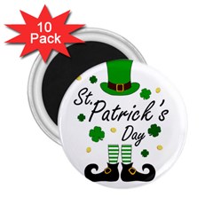 St Patricks Leprechaun 2 25  Magnets (10 Pack)  by Valentinaart