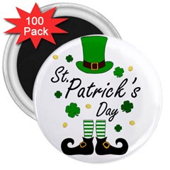 St Patricks Leprechaun 3  Magnets (100 Pack) by Valentinaart