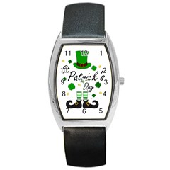 St Patricks Leprechaun Barrel Style Metal Watch