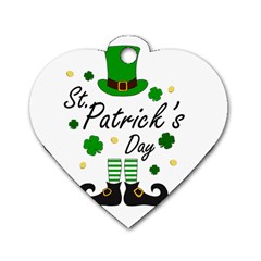 St Patricks Leprechaun Dog Tag Heart (two Sides) by Valentinaart