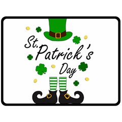 St Patricks Leprechaun Fleece Blanket (large)  by Valentinaart