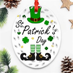 St Patricks Leprechaun Ornament (Oval Filigree)