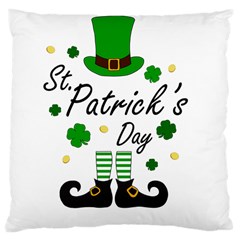 St Patricks Leprechaun Large Cushion Case (one Side) by Valentinaart