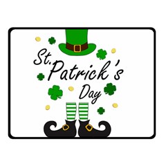 St Patricks Leprechaun Double Sided Fleece Blanket (Small) 