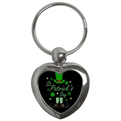 St Patricks Leprechaun Key Chains (heart)  by Valentinaart