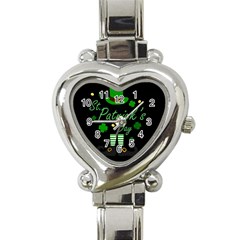 St Patricks Leprechaun Heart Italian Charm Watch by Valentinaart