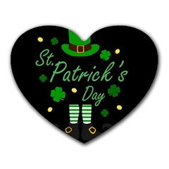 St Patricks Leprechaun Heart Mousepads by Valentinaart