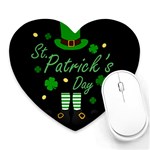 St Patricks Leprechaun Heart Mousepads Front