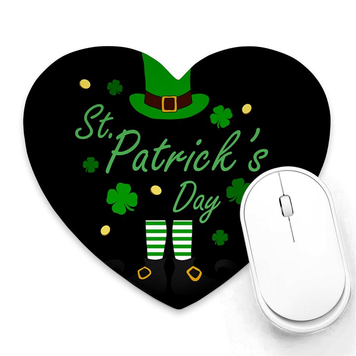 St Patricks Leprechaun Heart Mousepads