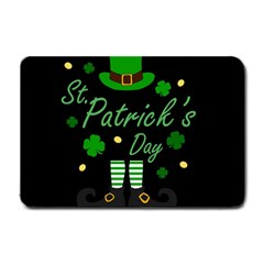 St Patricks Leprechaun Small Doormat  by Valentinaart