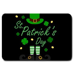 St Patricks Leprechaun Large Doormat  by Valentinaart