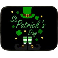 St Patricks Leprechaun Fleece Blanket (mini) by Valentinaart