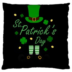 St Patricks Leprechaun Large Cushion Case (one Side) by Valentinaart