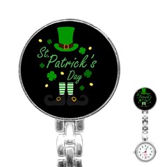 St Patricks Leprechaun Stainless Steel Nurses Watch by Valentinaart