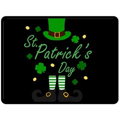 St Patricks Leprechaun Double Sided Fleece Blanket (large)  by Valentinaart