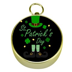 St Patricks Leprechaun Gold Compasses by Valentinaart