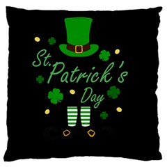 St Patricks Leprechaun Large Flano Cushion Case (two Sides) by Valentinaart