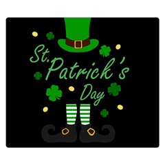 St Patricks Leprechaun Double Sided Flano Blanket (small)  by Valentinaart