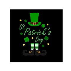 St Patricks Leprechaun Small Satin Scarf (square) by Valentinaart