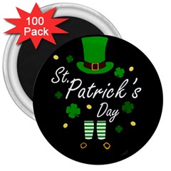 St Patricks Leprechaun 3  Magnets (100 Pack) by Valentinaart