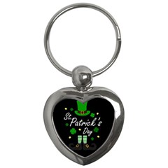 St Patricks Leprechaun Key Chains (heart)  by Valentinaart