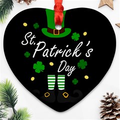 St Patricks Leprechaun Heart Ornament (two Sides) by Valentinaart