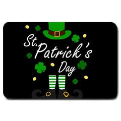 St Patricks Leprechaun Large Doormat  by Valentinaart