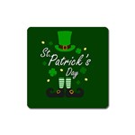 St Patricks Leprechaun Square Magnet Front