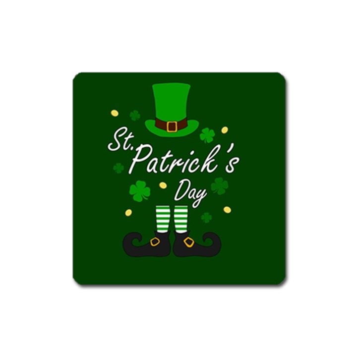 St Patricks Leprechaun Square Magnet