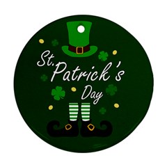 St Patricks Leprechaun Round Ornament (two Sides) by Valentinaart