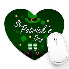 St Patricks Leprechaun Heart Mousepads by Valentinaart