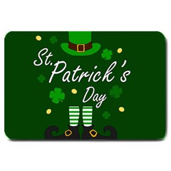 St Patricks Leprechaun Large Doormat  by Valentinaart