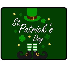 St Patricks Leprechaun Fleece Blanket (medium)  by Valentinaart