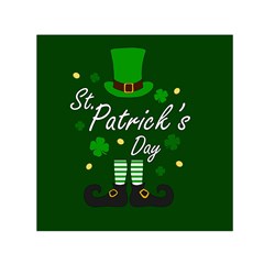 St Patricks Leprechaun Small Satin Scarf (square) by Valentinaart