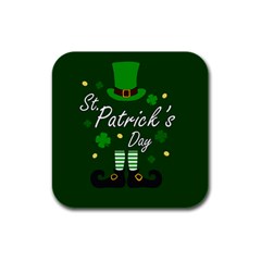 St Patricks Leprechaun Rubber Square Coaster (4 Pack)  by Valentinaart