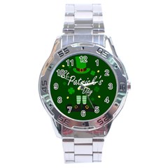 St Patricks Leprechaun Stainless Steel Analogue Watch by Valentinaart