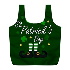 St Patricks Leprechaun Full Print Recycle Bags (l)  by Valentinaart