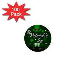 St Patricks Leprechaun 1  Mini Buttons (100 Pack)  by Valentinaart