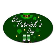 St Patricks Leprechaun Oval Magnet by Valentinaart