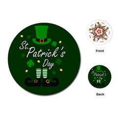 St Patricks Leprechaun Playing Cards (round)  by Valentinaart