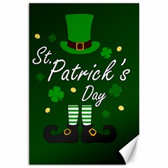 St Patricks Leprechaun Canvas 12  X 18   by Valentinaart