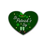 St Patricks Leprechaun Rubber Coaster (Heart)  Front