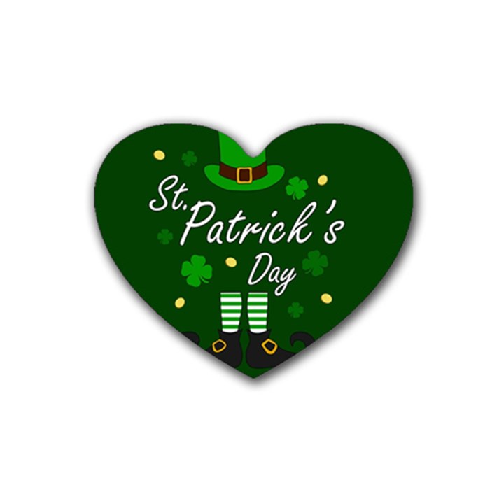 St Patricks Leprechaun Rubber Coaster (Heart) 