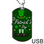 St Patricks Leprechaun Dog Tag USB Flash (One Side) Front