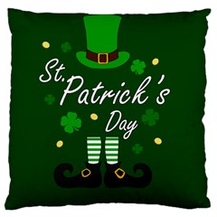 St Patricks Leprechaun Large Cushion Case (two Sides) by Valentinaart