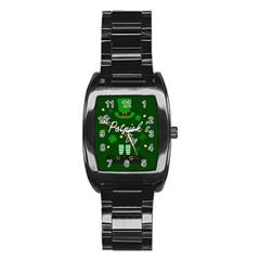 St Patricks Leprechaun Stainless Steel Barrel Watch by Valentinaart