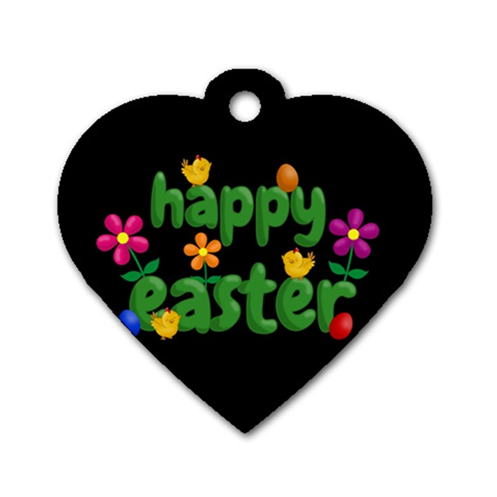 Happy Easter Dog Tag Heart (Two Sides)